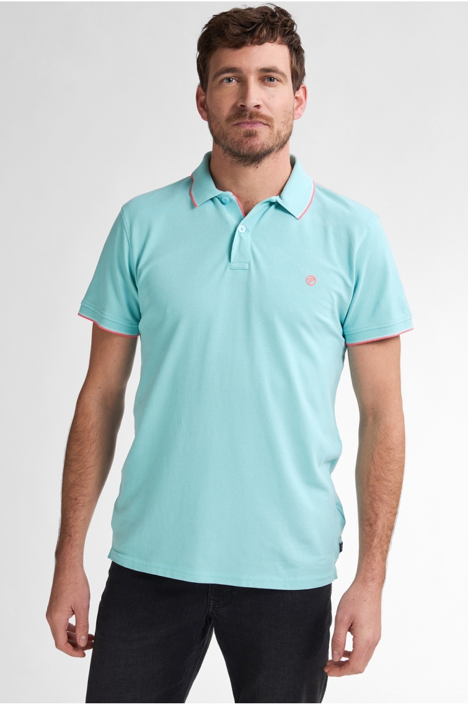 POLO MET RIBKRAAG M ROS POL003 5180 Aqua
